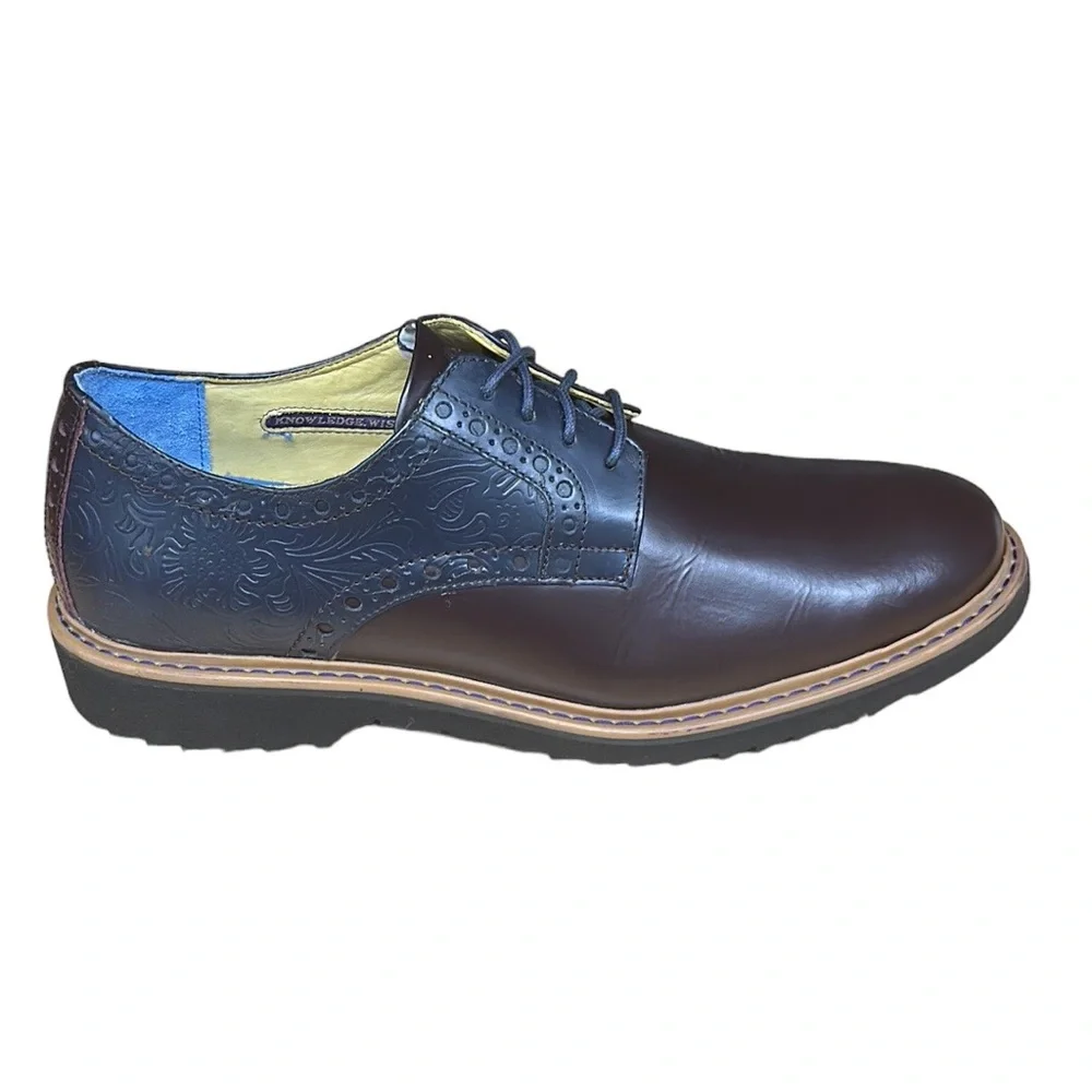 Robert Graham Bethune Derby Dress Business Brown Black Men's Leather Shoes 13 M